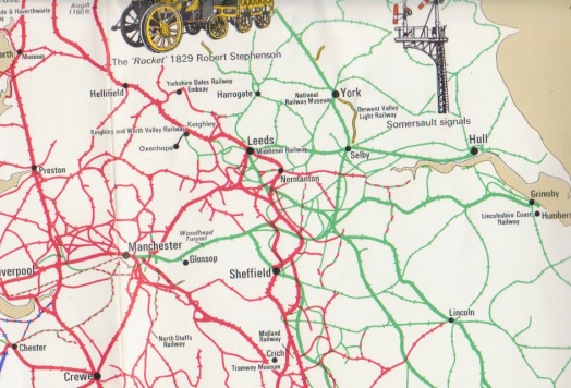 Railway History Map of Britain - Lancashire and Yorkshire