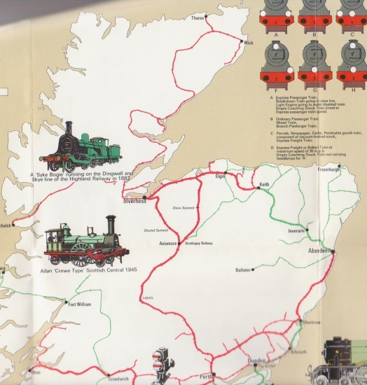 Railway History Map of Britain - northern Scotland