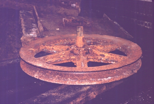 Large pulley wheel from Chatsworth Street Cutting