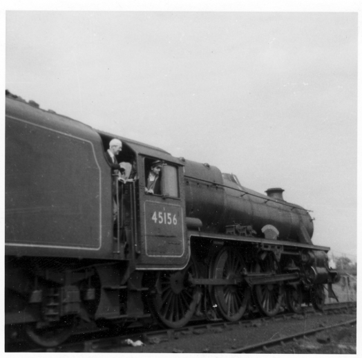 Steam Train at Edge Hill Station May 1968 Engine 45156 with Railwaymen