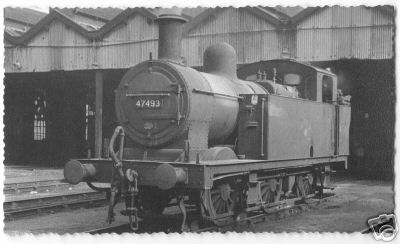 Tank locomotive leaving the shed