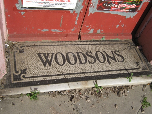Tiled entrance to ‘WOODSONS’ / Pam’s alterations