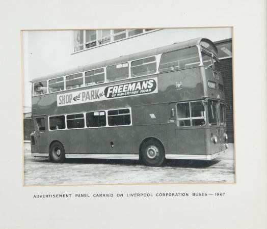 Advertisement panel carried on Liverpool Corporation buses 1967