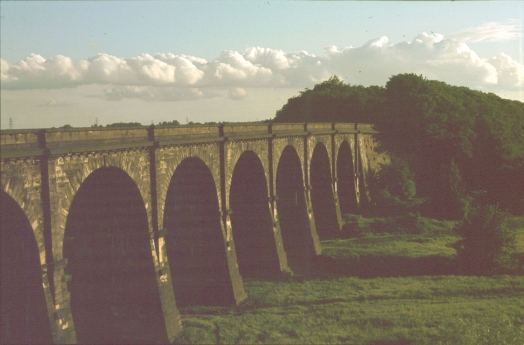 Close-up of Sankey Viaduct 1979