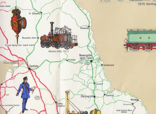 Railway History Map of Britain - North East and Cumbria